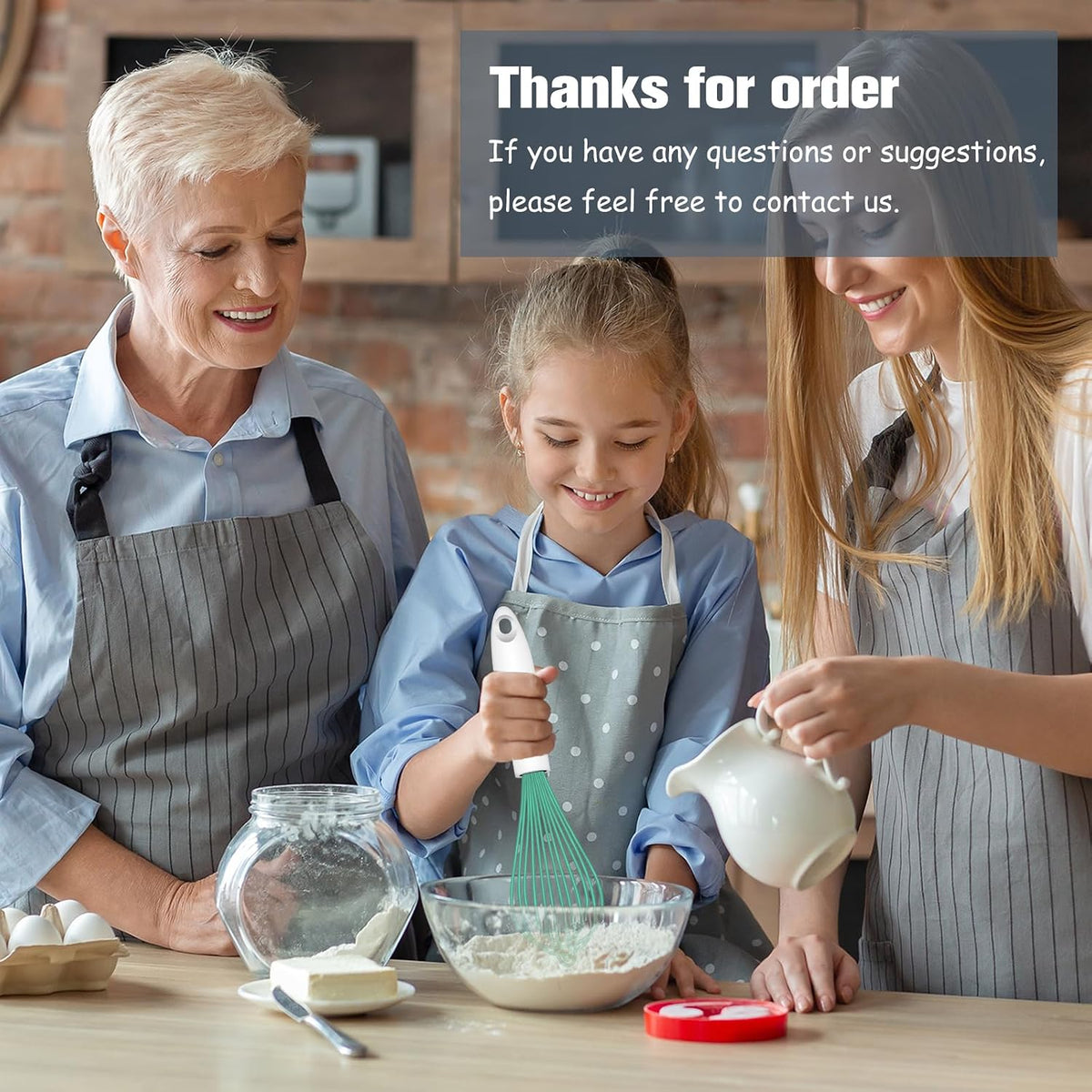Dishwasher Safe Silicone Whisk, Sealed Waterproof Design Set of 3, Professional Kitchen Whisks for Cooking Non-Scratch, Silicone & Stainless Steel Whisk, Heat Resistant Balloon Egg Beater, Black