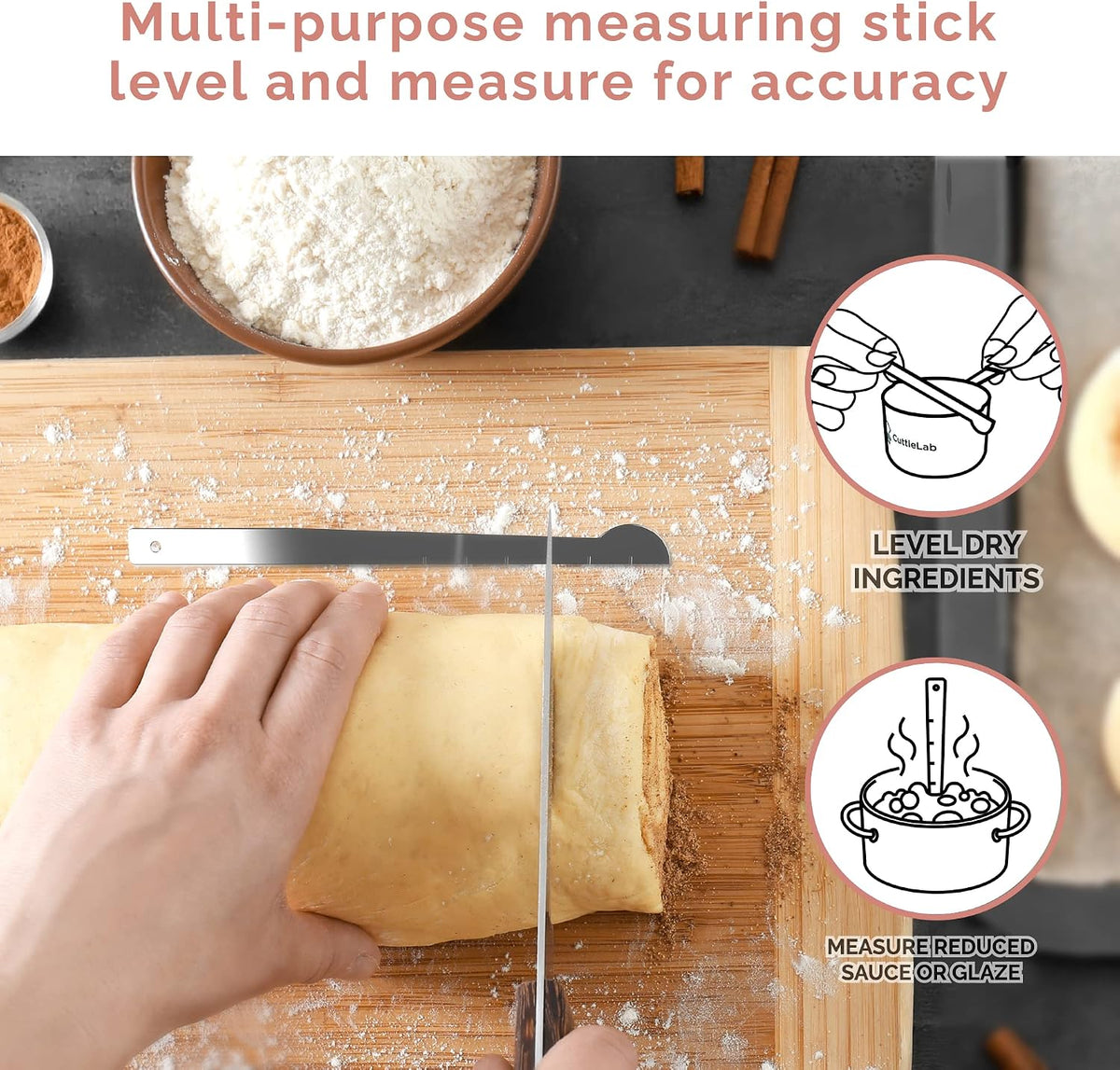 Measuring Cups and Measuring Spoons Set of 14 - Stainless Steel Measuring Cups and Spoons Set, Includes 1/8 Teaspoon Measuring Spoon, 1/8 Cup Measuring Cup, Leveler Dry (14, Country Chic)