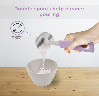 Measuring Cups and Measuring Spoons Set of 14 - Stainless Steel Measuring Cups and Spoons Set, Includes 1/8 Teaspoon Measuring Spoon, 1/8 Cup Measuring Cup, Leveler Dry (14, Country Chic)