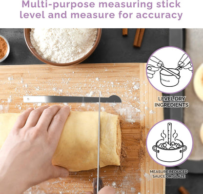Measuring Cups and Measuring Spoons Set of 14 - Stainless Steel Measuring Cups and Spoons Set, Includes 1/8 Teaspoon Measuring Spoon, 1/8 Cup Measuring Cup, Leveler Dry (14, Country Chic)