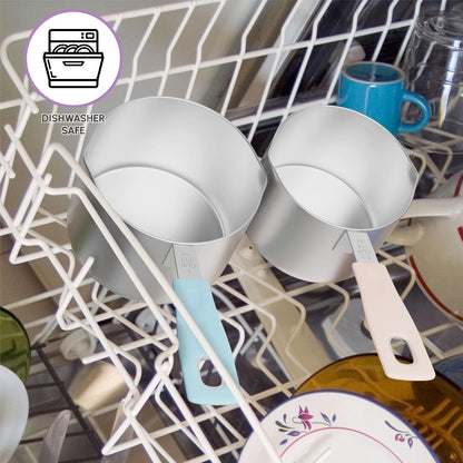 Measuring Cups and Measuring Spoons Set of 14 - Stainless Steel Measuring Cups and Spoons Set, Includes 1/8 Teaspoon Measuring Spoon, 1/8 Cup Measuring Cup, Leveler Dry (14, Country Chic)