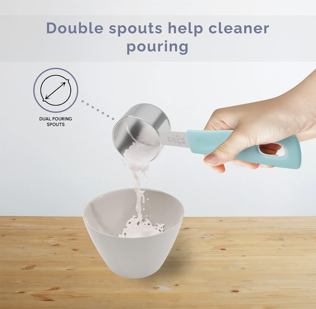 Measuring Cups and Measuring Spoons Set of 14 - Stainless Steel Measuring Cups and Spoons Set, Includes 1/8 Teaspoon Measuring Spoon, 1/8 Cup Measuring Cup, Leveler Dry (14, Country Chic)