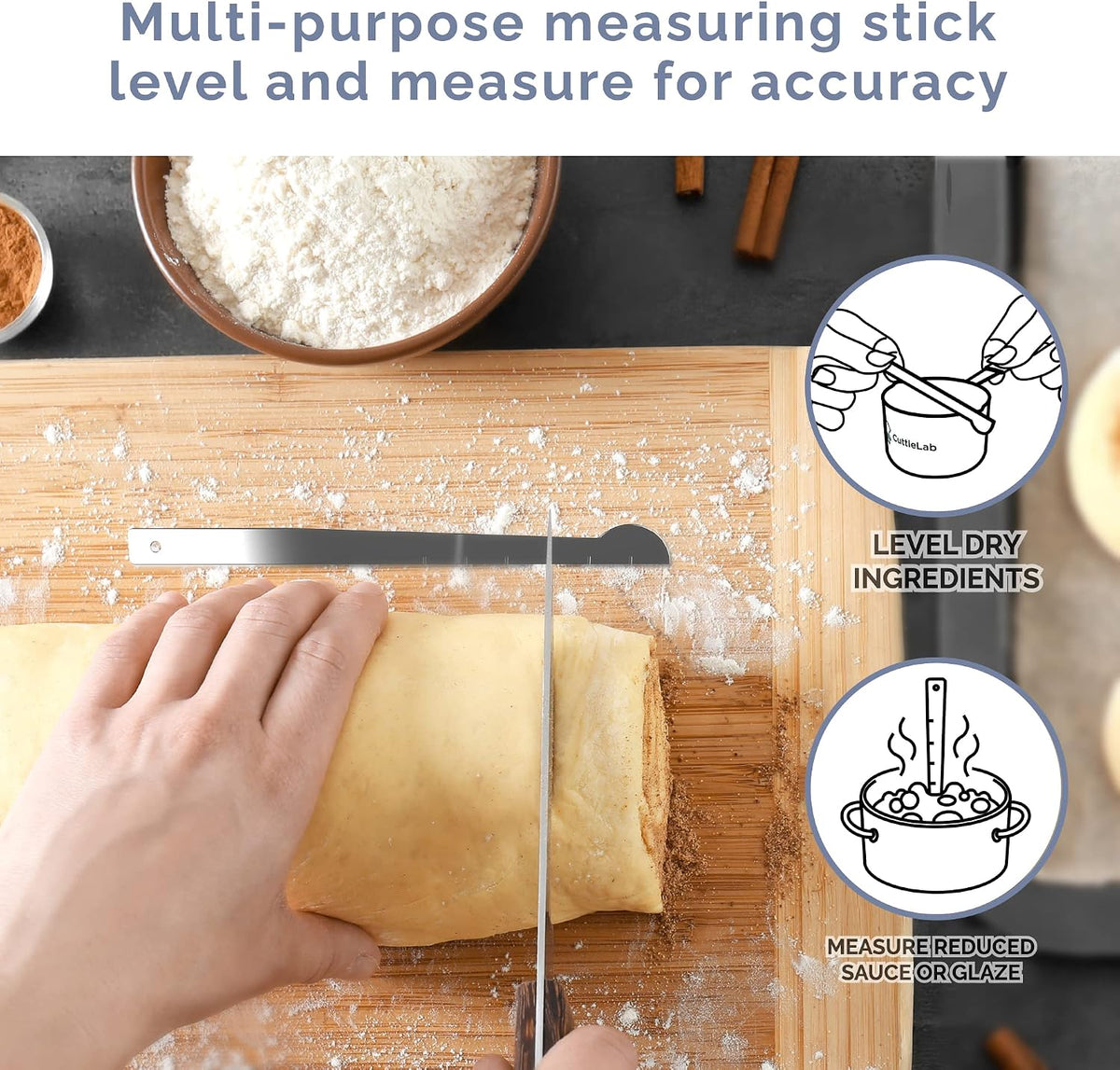 Measuring Cups and Measuring Spoons Set of 14 - Stainless Steel Measuring Cups and Spoons Set, Includes 1/8 Teaspoon Measuring Spoon, 1/8 Cup Measuring Cup, Leveler Dry (14, Country Chic)