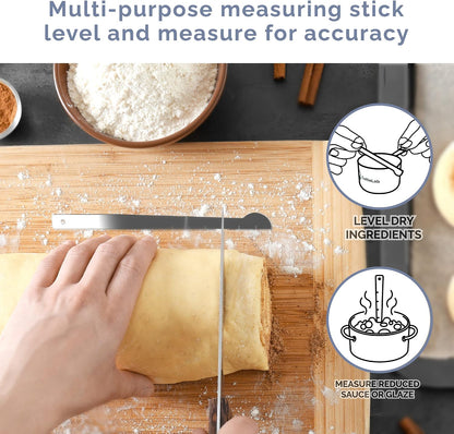 Measuring Cups and Measuring Spoons Set of 14 - Stainless Steel Measuring Cups and Spoons Set, Includes 1/8 Teaspoon Measuring Spoon, 1/8 Cup Measuring Cup, Leveler Dry (14, Country Chic)