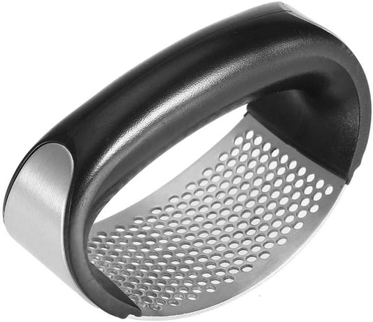 Garlic Press, Stainless Steel Curved Garlic Crusher with Ergonomic Handle, 4.1x2x3 Inch
