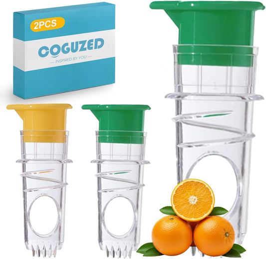 2 Pack Manual Screw-In Lemon & Lime Juicer – Mini Portable Citrus Squeezer with Lid for Fresh Juice Extraction