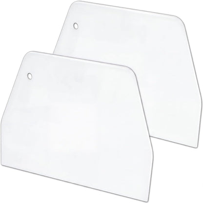 2 PCS Large Plastic Dough Scraper for Baking, Trapezoidal Bench Cutter and Flexible Bowl Spatula for Bread Cake Decorating, Fondant Icing Smoothing Tool, White
