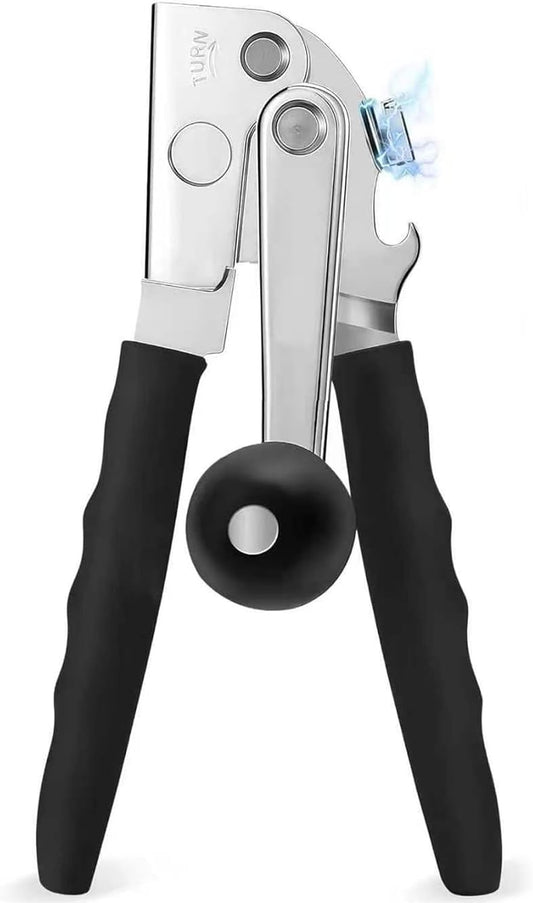 Stainless Steel Manual Can Opener with Magnet, Long Handle for Big Cans | Effortless Long Handle Strong Magnet Lifts Lid Safe Smooth Edge Ideal For #10 Big Cans Restaurant Kitchen Arthritis Senior