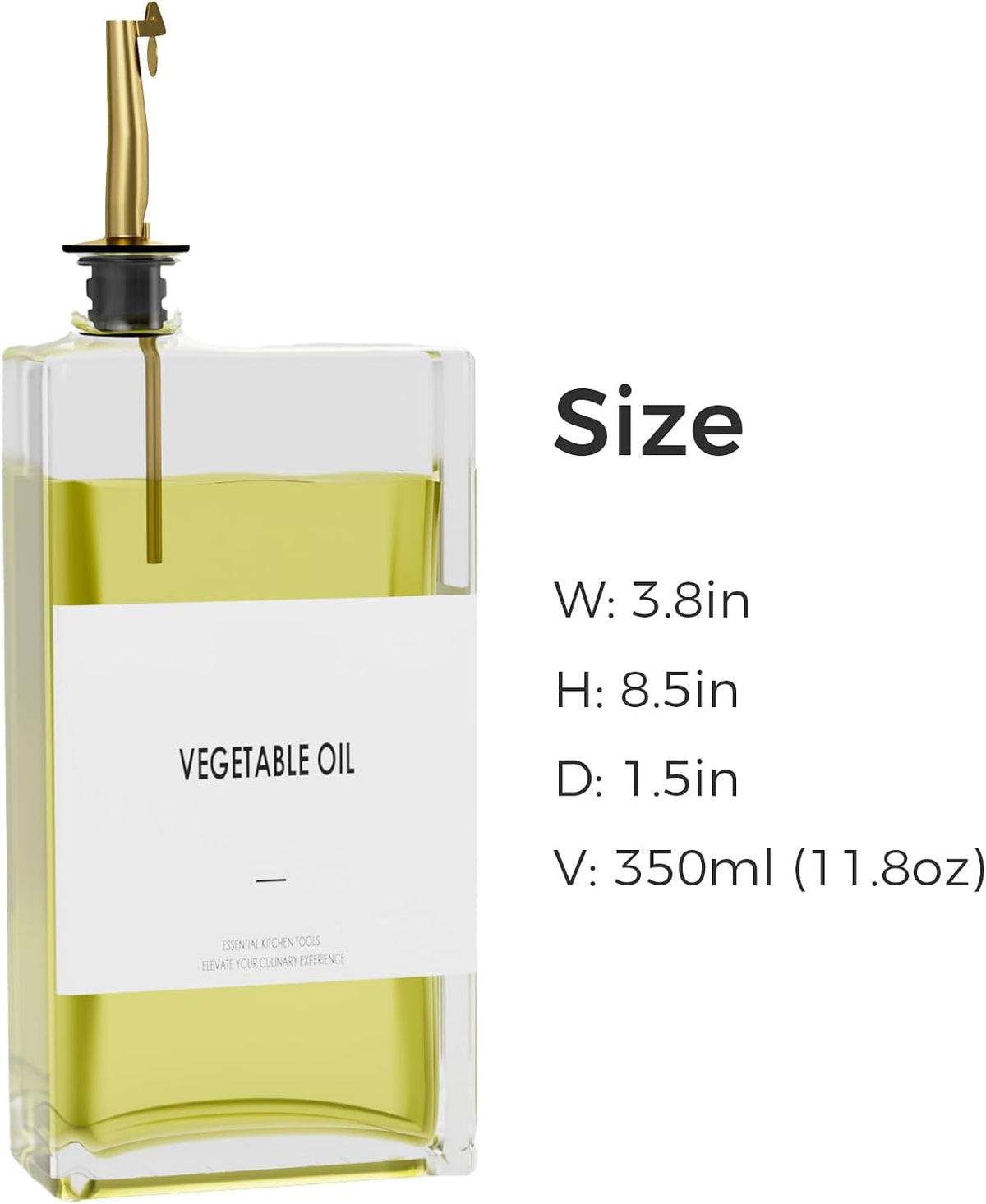 Olive Oil Dispenser For Kitchen, Glass Oil Bottle 500ML Oil And Vinegar Dispenser Set Of 2, Cooking Oil Dispenser With 2 Stainless Steel Pourers & 44 Labels, Soy Sauce Dispenser, Coffee Syrup Bottles