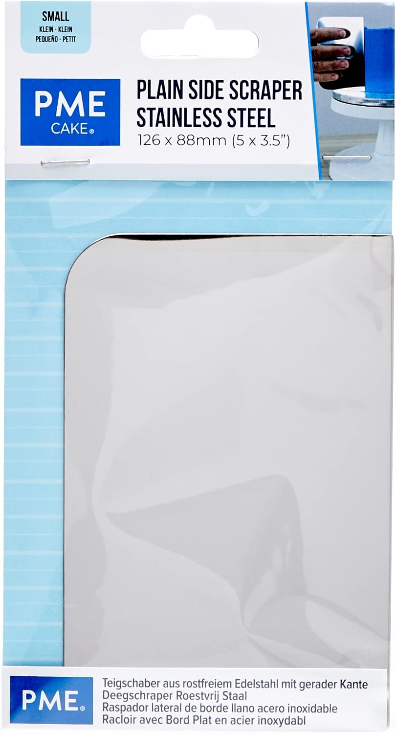 Plain Stainless Steel Side Scraper for Cake Decorating 5 x 3.5-inches