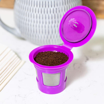 Café Save Reusable K-Cup Coffee Pods and EZ-Scoop, 4 Pack | Four 1-Stream Refillable Capsules + 1 EZ-Scoop with Built-In Funnel, Works with Keurig & Select Single Cup Coffee Makers