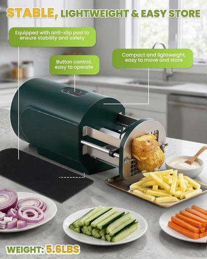 Electric French Fry Cutter with 1/2&3/8" Stainless Steel Blades
