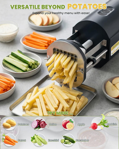 Electric French Fry Cutter with 1/2&3/8" Stainless Steel Blades