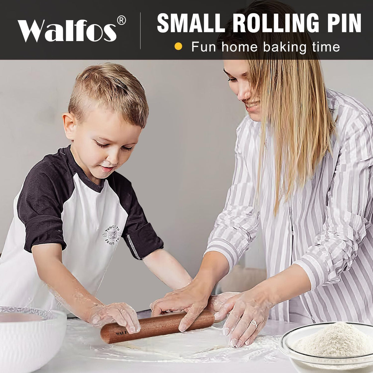 Marble Rolling Pin With Wooden Handles & Wood Cradle, 16.5 Inch Marble Rolling Pins For Making Pizza Dough And Tortillas, Dough Roller For Pie Crust, Cookie, Pasta (Gray & White)