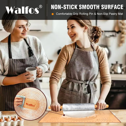 Marble Rolling Pin With Wooden Handles & Wood Cradle, 16.5 Inch Marble Rolling Pins For Making Pizza Dough And Tortillas, Dough Roller For Pie Crust, Cookie, Pasta (Gray & White)