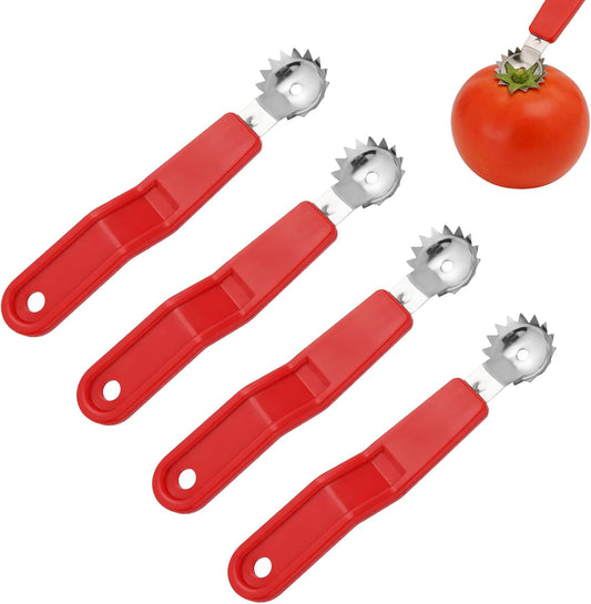 4Pcs Strawberry Huller, Stainless Steel Tomato Corer, Strawberry Huller Stem Remover Corer Tool Kitchen, Canning Supplies for Fruit and Vegetable