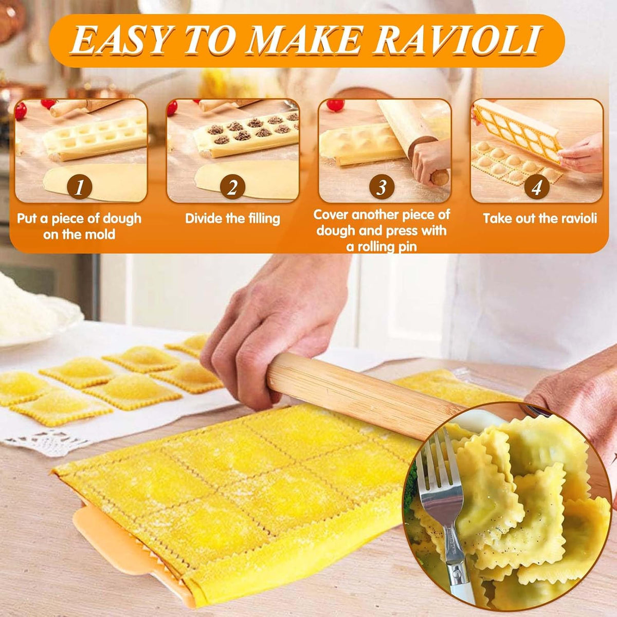 Wooden Rolling Pins for Baking, Small Dough Roller with Handle, Stainless Steel Pastry Blender Set with Pizza Dough Roller Docker, Pastry Cutter, Dough Cutter, Baking Mat, for Home Kitchen Cooking
