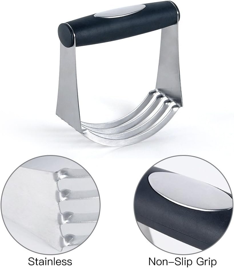 Pastry Cutter Stainless Steel, Kitchen Professional Baking Dough Blender with Heavy Duty Blades & Soft Rubber Grip