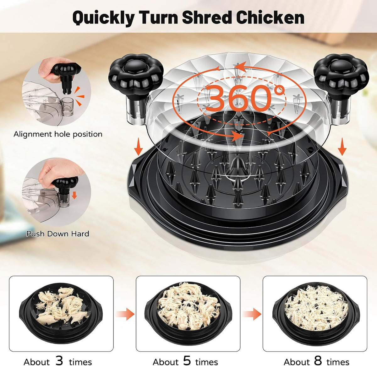 Chicken Shredder Tool Twist Large - Meat Shredders for Chicken Breast