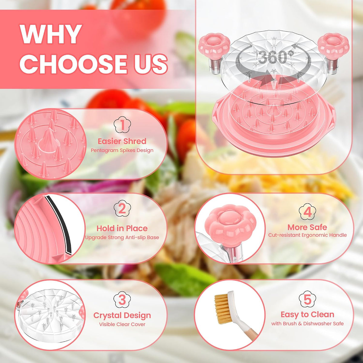 Chicken Shredder Tool Twist Large - Meat Shredders for Chicken Breast
