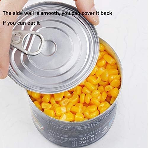 Safety Side Cut Manual Can Opener for Seniors & Arthritis, Smooth Edge No Sharp Lid, Ergonomic Soft Grip, Food Grade Stainless Steel, Easy to Use Kitchen Can Opener