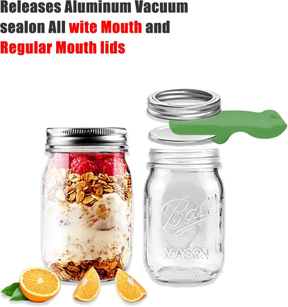 Canning Jar Opener, Mason Jar Opener Canning Tool, Releases Vacuum Seal on Wide Mouth and Regular Mouth Lids,Magnetic Jar Lid Lifter for Canning.Ideal for Preserving, Pickling and Home Food Storage
