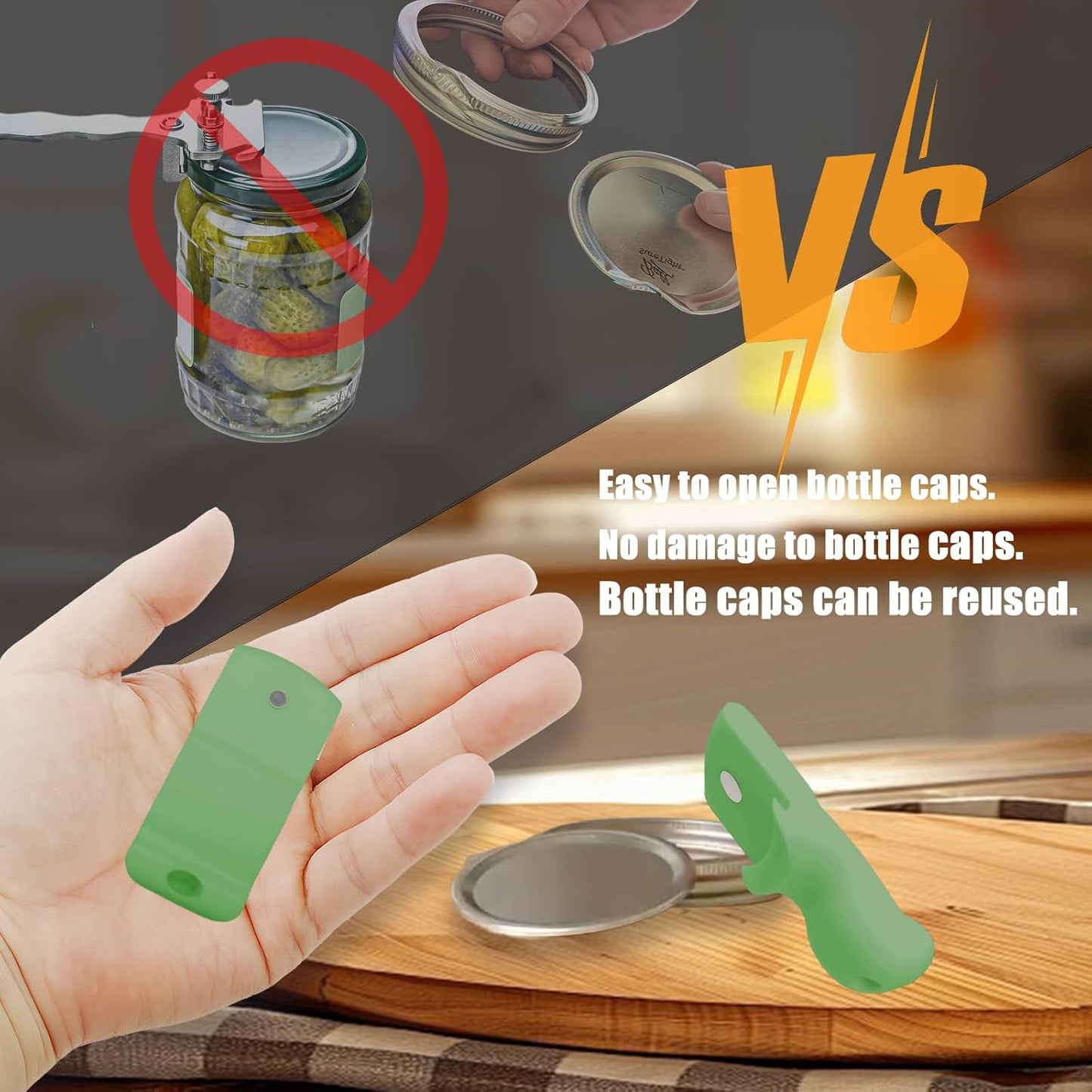 Canning Jar Opener, Mason Jar Opener Canning Tool, Releases Vacuum Seal on Wide Mouth and Regular Mouth Lids,Magnetic Jar Lid Lifter for Canning.Ideal for Preserving, Pickling and Home Food Storage