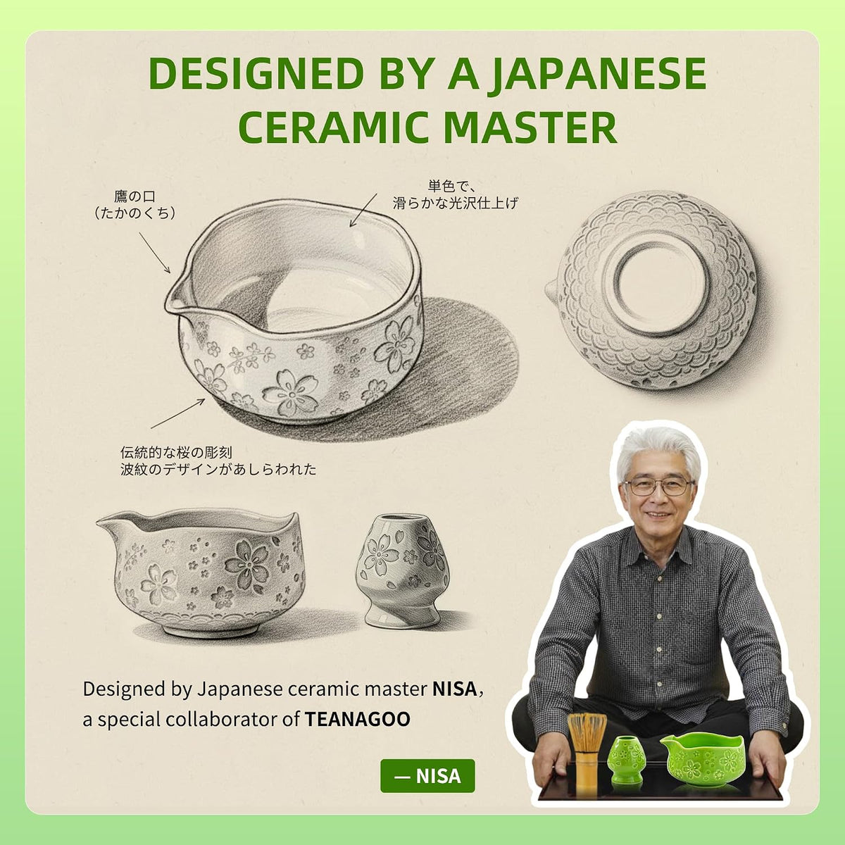 Matcha Whisk Set Black, Matcha Set,Matcha Kit for Ceremony,Tradition Tea Set for Making Breakfast/Latte,Matcha Whisk Set with Bowl(Chawan)/Whisk and Holder,Gift for Family/Friend