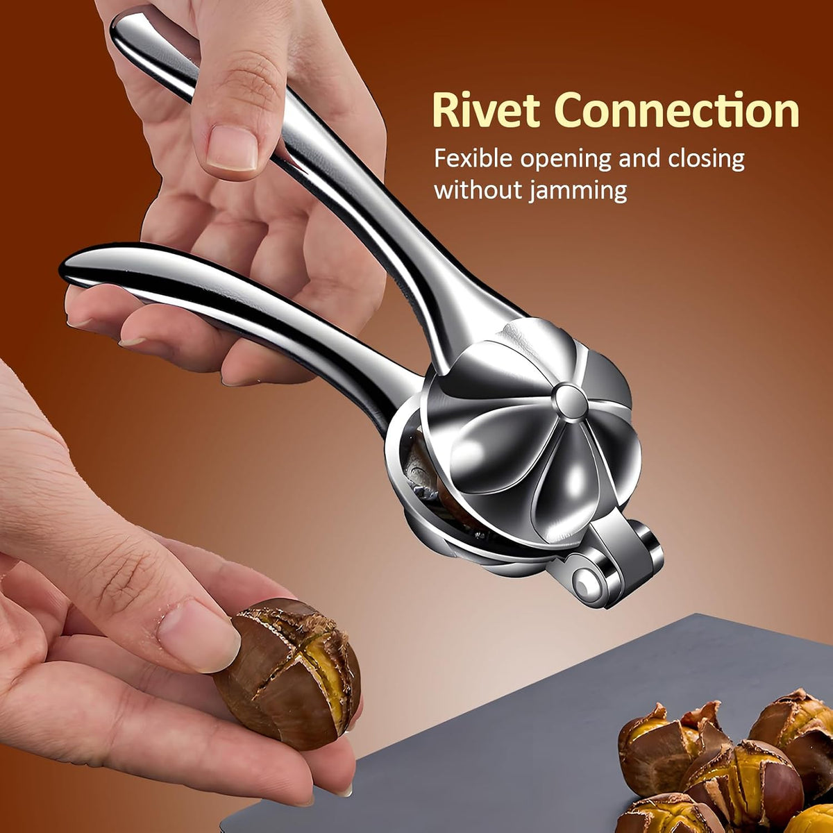 Chestnut Cutter Tool Chestnut Peeler Aluminum Alloy Chestnut Opener Chestnut Cracker Quick Clip Chestnut Sheath Cutter Nut Cracker Sheller Kitchen Tool Machine 304 Stainless Steel Blade