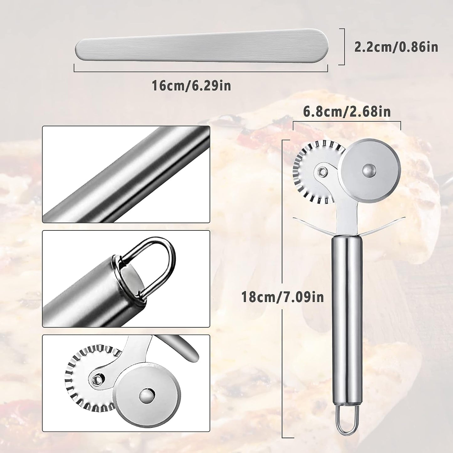 Ravioli Dumpling Mold, Food Grade Safe Dumplings Maker, Russian Pelmeni Maker with 37 Holes Double, Pastry Raviolis Wheel Cutter and Roller Pin for Making Dumplings Ravioli