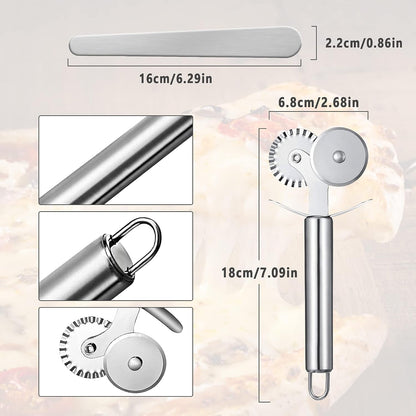 Ravioli Dumpling Mold, Food Grade Safe Dumplings Maker, Russian Pelmeni Maker with 37 Holes Double, Pastry Raviolis Wheel Cutter and Roller Pin for Making Dumplings Ravioli