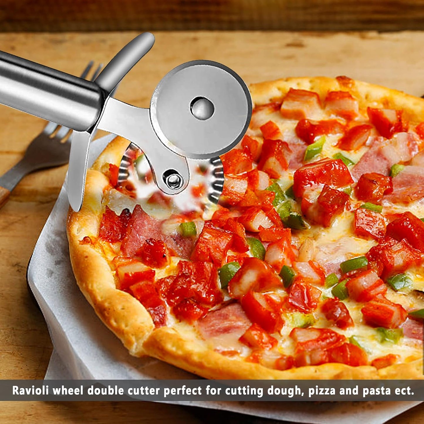 Ravioli Dumpling Mold, Food Grade Safe Dumplings Maker, Russian Pelmeni Maker with 37 Holes Double, Pastry Raviolis Wheel Cutter and Roller Pin for Making Dumplings Ravioli