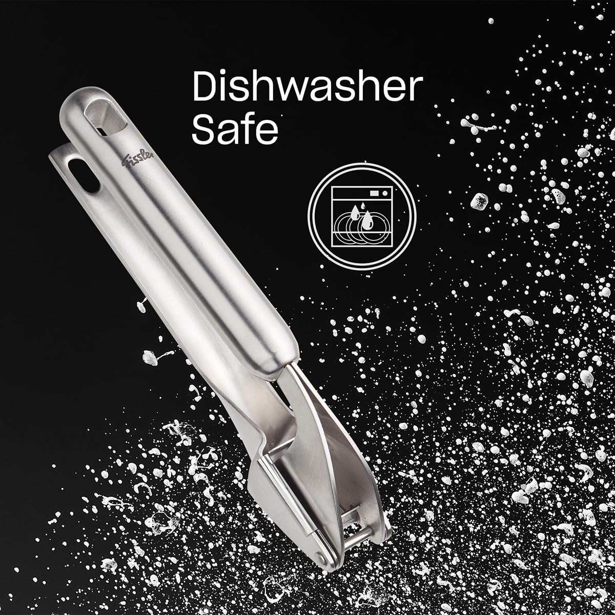 Essential Garlic Press, 18/10 Stainless Steel Garlic Mincer & Crusher, Kitchen Cooking Utensil, Ergonomic Handle, Easy to Clean, Dishwasher Safe