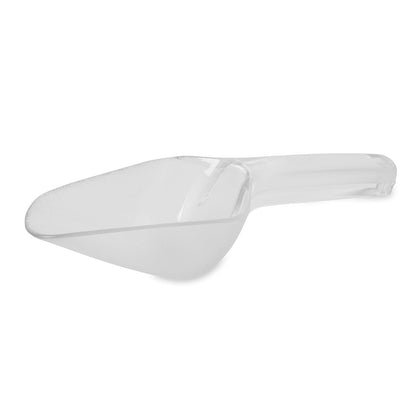 Plastic Utility Ice Scooper, 6-ounce, Clear, Dishwasher Safe Kitchen Scoop for Weddings/Bar/Ice Bucket/Kitchen/Popcorn