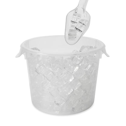 Plastic Utility Ice Scooper, 6-ounce, Clear, Dishwasher Safe Kitchen Scoop for Weddings/Bar/Ice Bucket/Kitchen/Popcorn