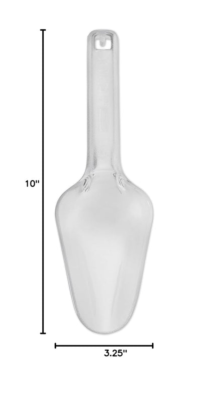 Plastic Utility Ice Scooper, 6-ounce, Clear, Dishwasher Safe Kitchen Scoop for Weddings/Bar/Ice Bucket/Kitchen/Popcorn