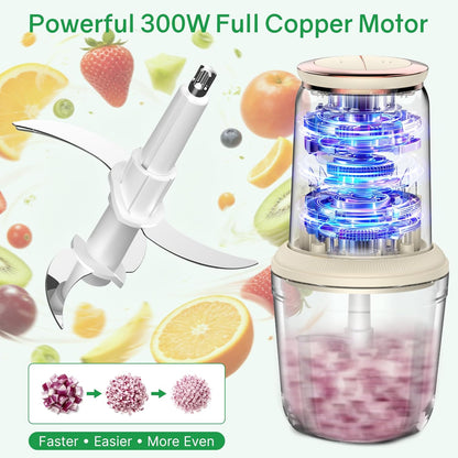 Glass Baby Food Maker，Mini Baby Food Blender and Puree Processor 20oz | 300W Small Baby Food Processor for Fruit Vegetable Meat,Quick Soft Food Prep，Chopping, Dicing, Mixing and Puree