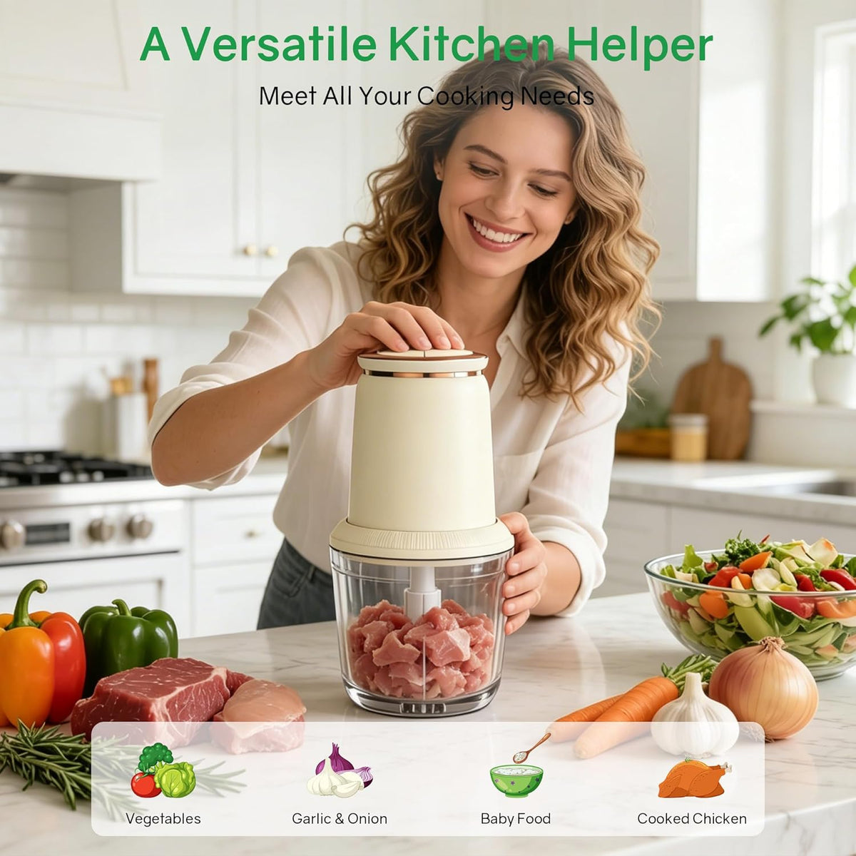 Glass Baby Food Maker，Mini Baby Food Blender and Puree Processor 20oz | 300W Small Baby Food Processor for Fruit Vegetable Meat,Quick Soft Food Prep，Chopping, Dicing, Mixing and Puree
