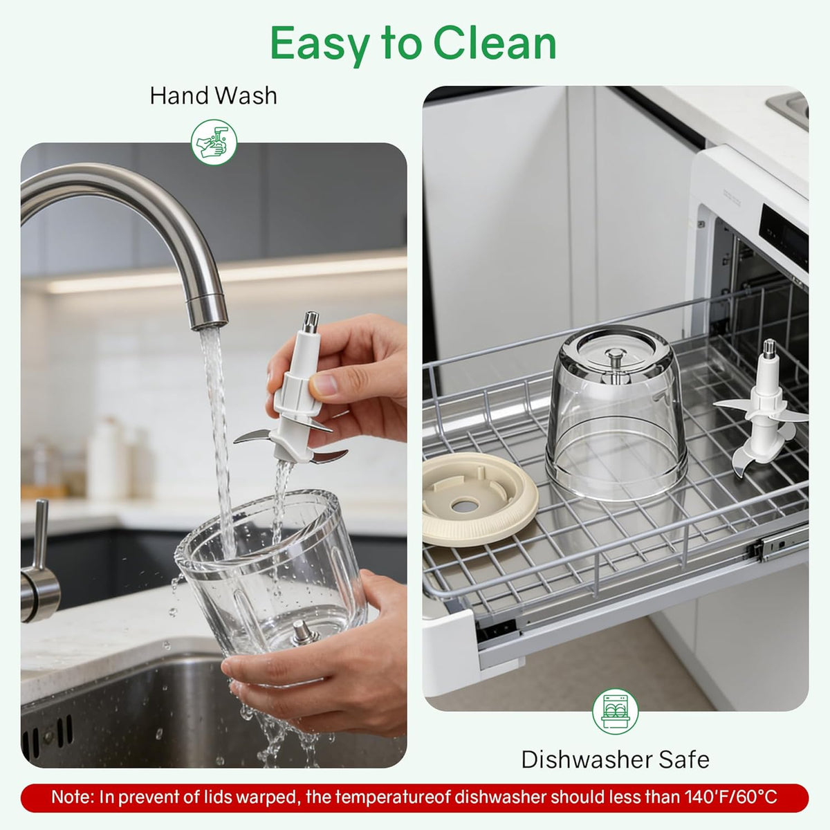 Glass Baby Food Maker，Mini Baby Food Blender and Puree Processor 20oz | 300W Small Baby Food Processor for Fruit Vegetable Meat,Quick Soft Food Prep，Chopping, Dicing, Mixing and Puree