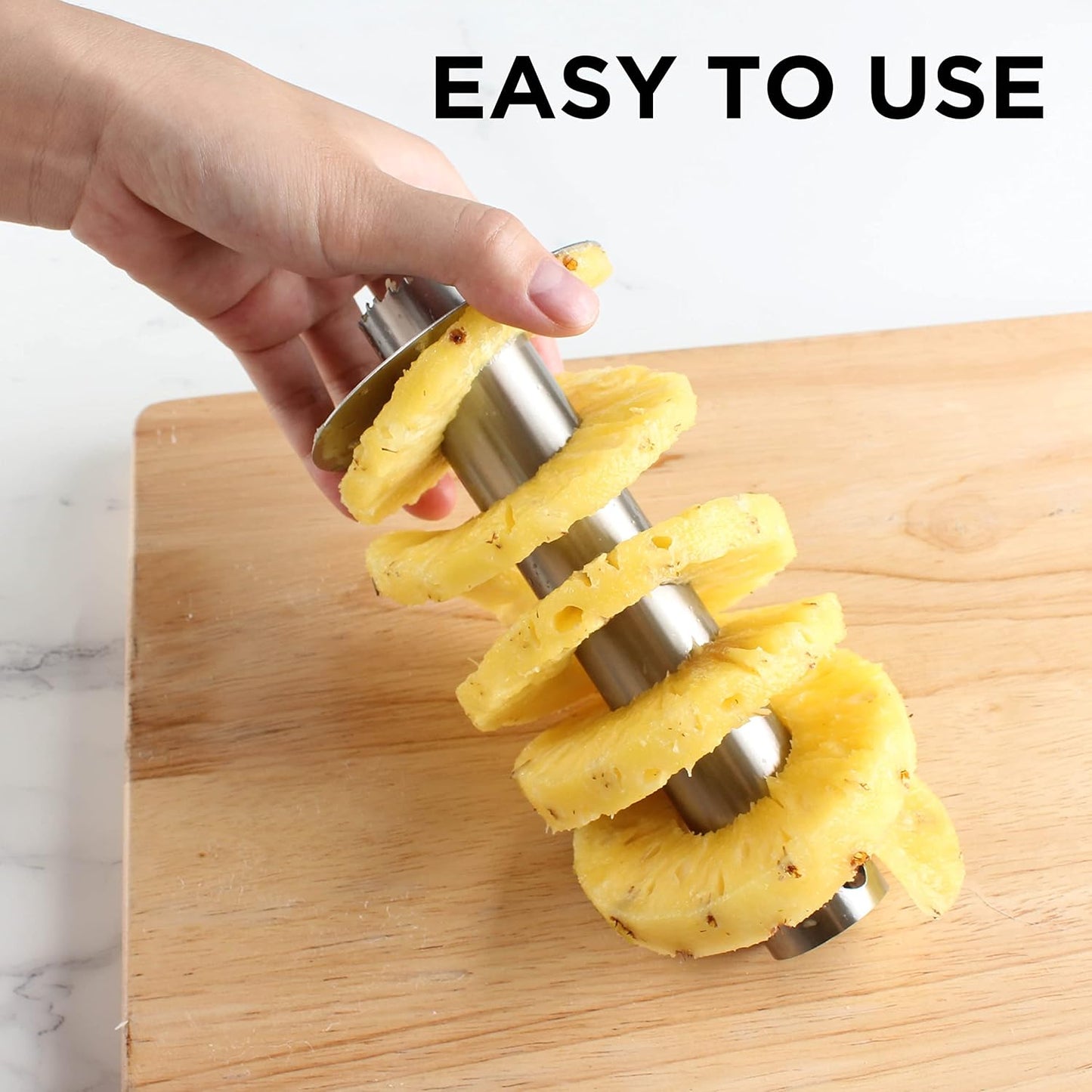Stainless Steel Corer - Easily Removes Cores and Pits from Apples, Pears, Peppers, Pineapples, and More, Black Pineapple
