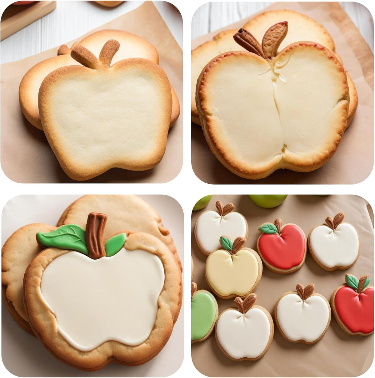 3.5 Inch Apple Cookie Cutter, Fruit Cookie Cutters, Stainless Steel