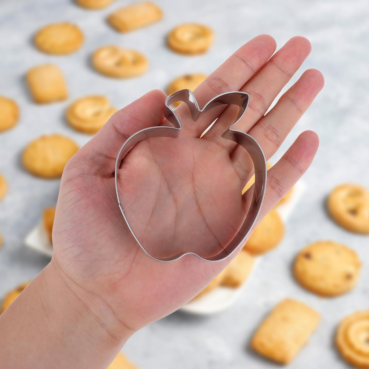3.5 Inch Apple Cookie Cutter, Fruit Cookie Cutters, Stainless Steel