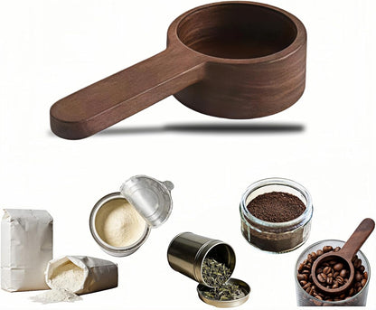 Walnut Wood Coffee Scoop & Measuring Spoon - 1 Tablespoon (15ml) for Ground Coffee, Tea, Spices, Protein Powder - Non-Scratch Kitchen Utensil, Reusable Stirring Spoon, Travel-Friendly Cooking Tool