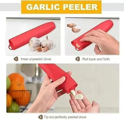 Garlic Peeler Tube Silicone Garlic Skin Remover Roller Garlic Tube Rollers,Quick/Easy Peeling Garlic Cloves, Practical Garlic Kitchen Tools Garlic Roller (Black)