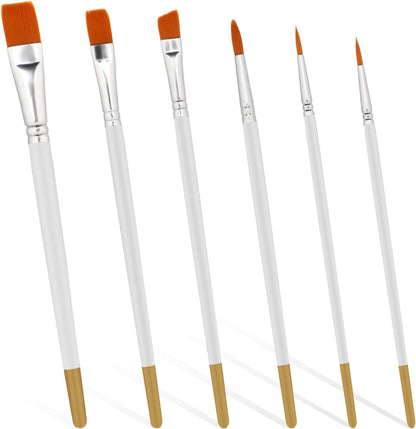 6pcs Cake Painting Brushes Food Safe Paint Brushes Cookie Decorating Paint Brush Food Baking Painting Brush for Cake Pastry Cookie Decorating for Basting, Cooking, Baking