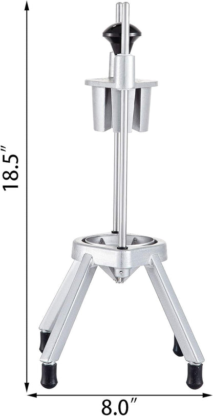 Commercial French Fry Cutter, Stainless Steel Vegetable Fruit Chopper with 3 Replacement Blades 1/2-Inch 3/8-Inch 1/4-Inch, Manual Potato Slicer Dicer for Restaurants & Home Kitchen