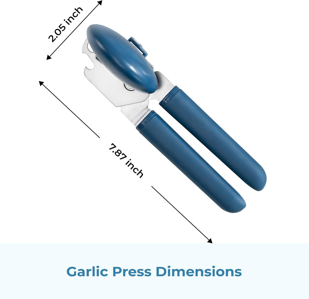 Can Opener, Manual Stainless Steel Can Opener with Premium Zinc Alloy Construction, Large Turning Knob, Magnetic Lid Lifter and Ergonomic TPE Non-Slip Grip Handles, Blue