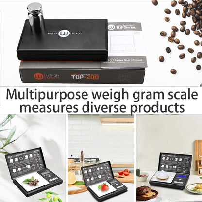 200g Digital Pocket Gram Scale 0.01g Accuracy, 200g x 0.01g Mini Digital Grams Scale, Small Food Scale, Jewelry Scale, Ounces Grains Scale With100g Calibration Weight