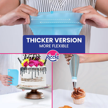88 pcs Cake Decorating Kit with Cake Turntable - Includes 50 Disposable + 2 Reusable Piping Bags and Tips Set, 24 Icing Piping Tips, 2 Spatulas, 3 Icing Comb Scraper, Baking Supplies