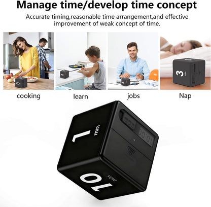 Cube Timer, Gravity Flip Kitchen Timer for Time Management